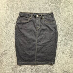 Lexi Womens 30 Dark Wash Denim Jean Skirt Stretch Cotton Y2K Vintage Curvy